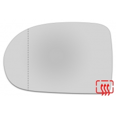 Зеркальный элемент левый DODGE Caliber I с 2006 по 2009 год выпуска, асферика нейтральный с обогревом 24110606