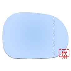 Зеркальный элемент правый MERCEDES M I с 1997 по 2001 год выпуска, асферика голубой с обогревом 63349810